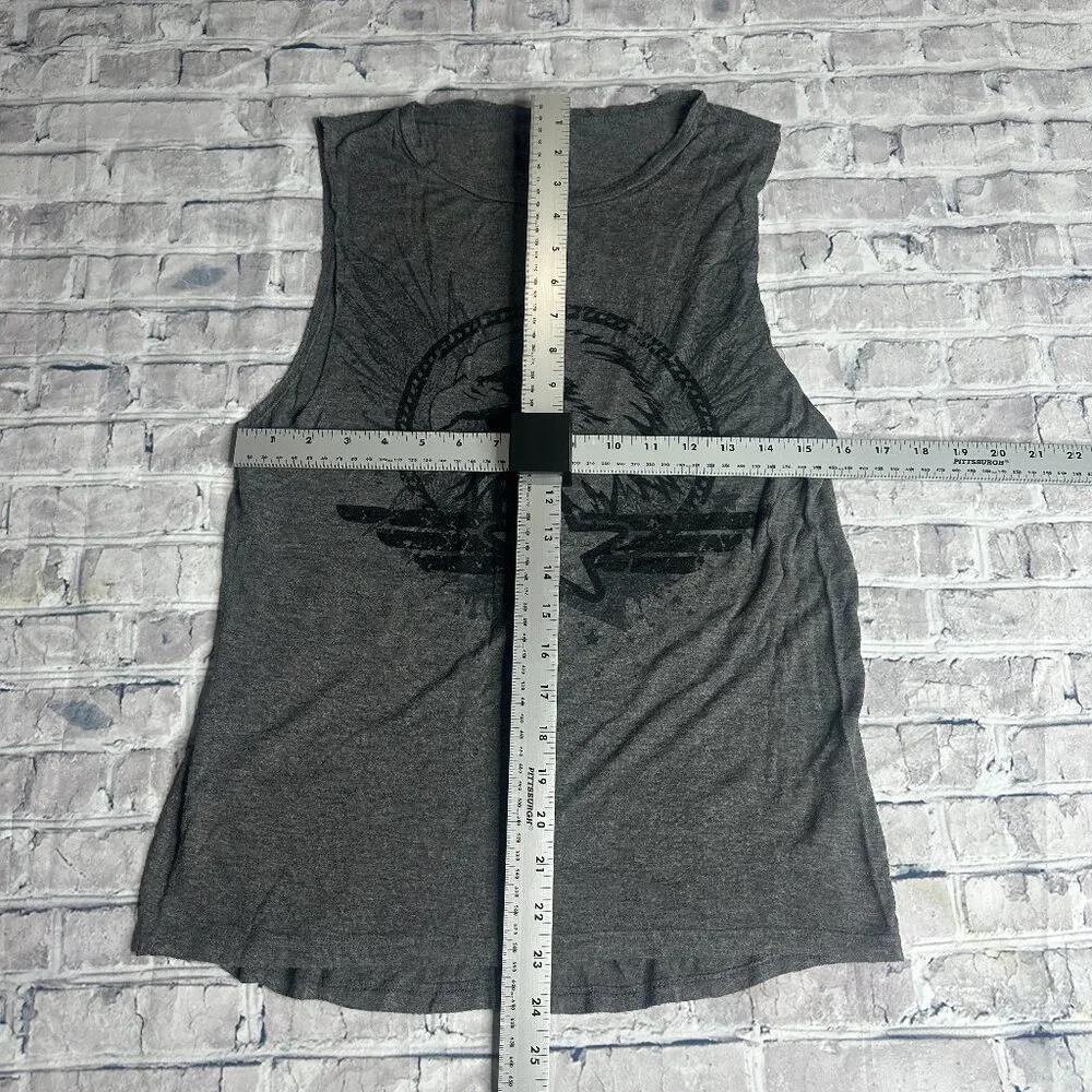 EUC Vox Populi Grey Bald Eagle Sleeveless Graphic Shirt Size Small - Picture 9 of 10